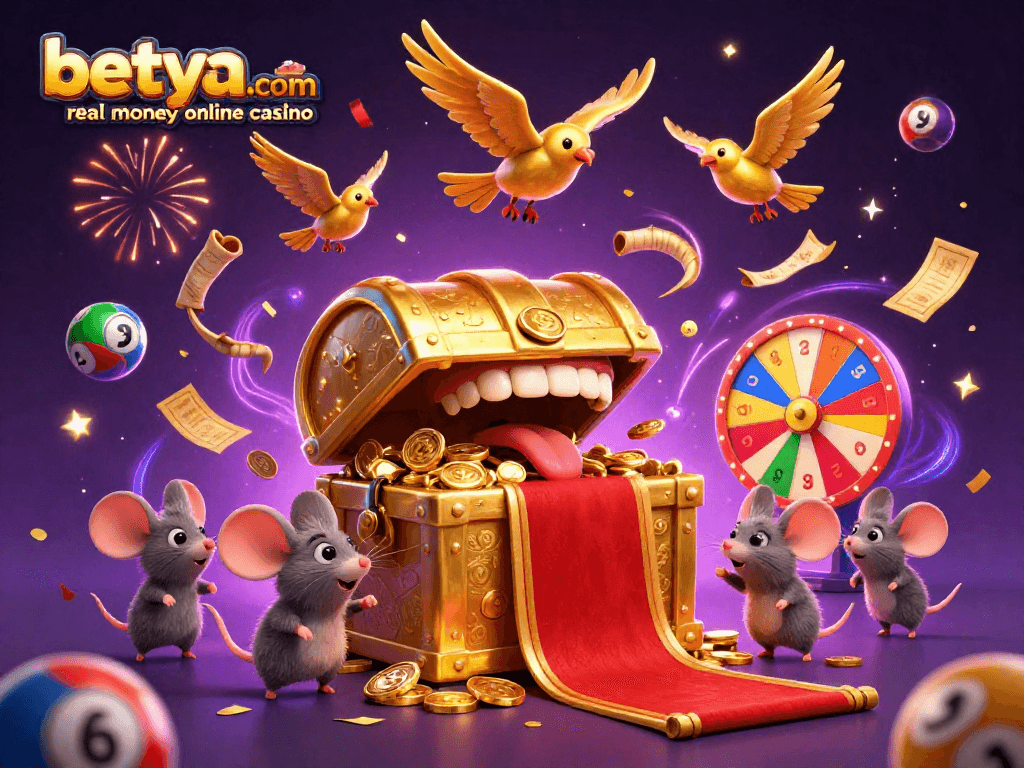 Engage in thrilling gameplay at betya.com real money online casino with vibrant lottery elements and festive atmosphere.
