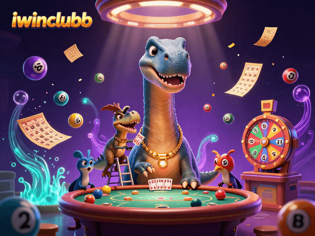 Watch iwinclubb's thrilling brontosaurus and clever raptor depicting high-stakes gambling excitement.