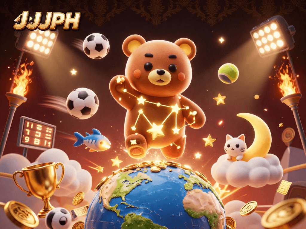 Engage in thrilling wins at JJJPH with dynamic sports elements and a magical night sky setting.