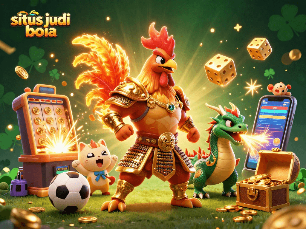 Experience thrill with situs judi bola featuring a colorful sports betting scene.