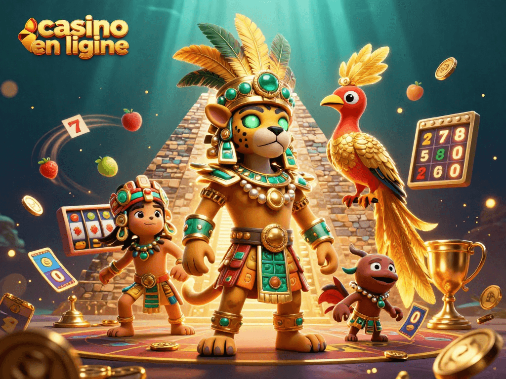 Plongez dans l'univers du casino en ligne avec des personnages colorés et des éléments expressifs de jeu qui éblouissent.