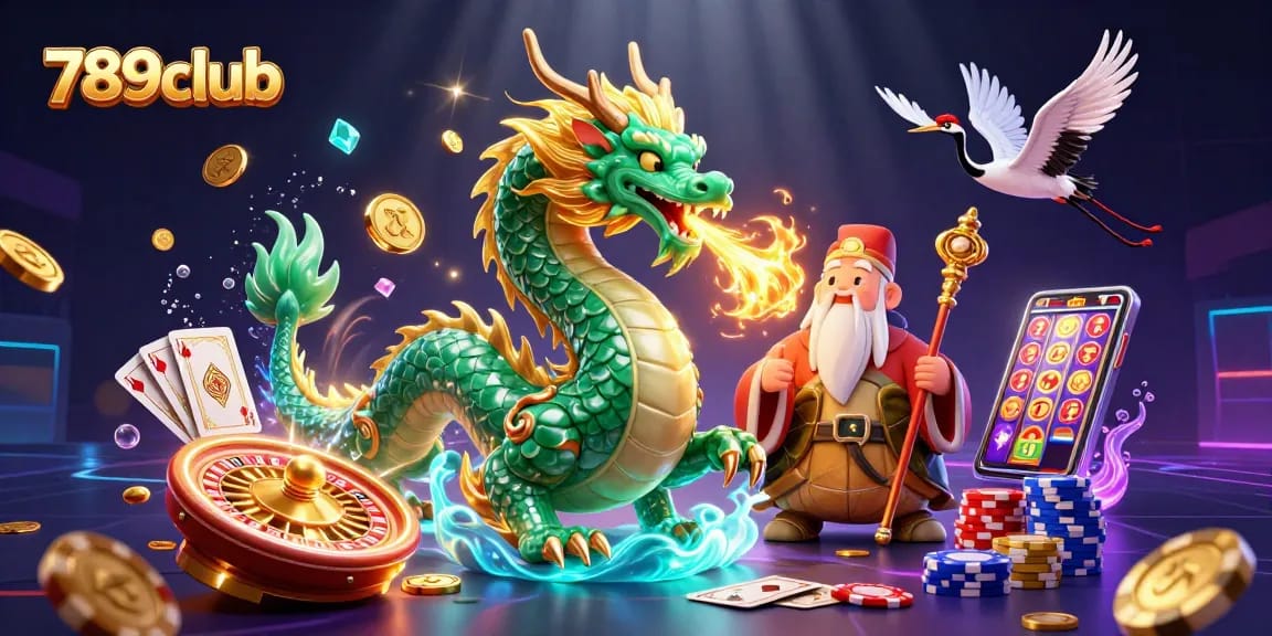 Experience thrilling wins at 789club with vibrant gaming scenes and dynamic casino elements.