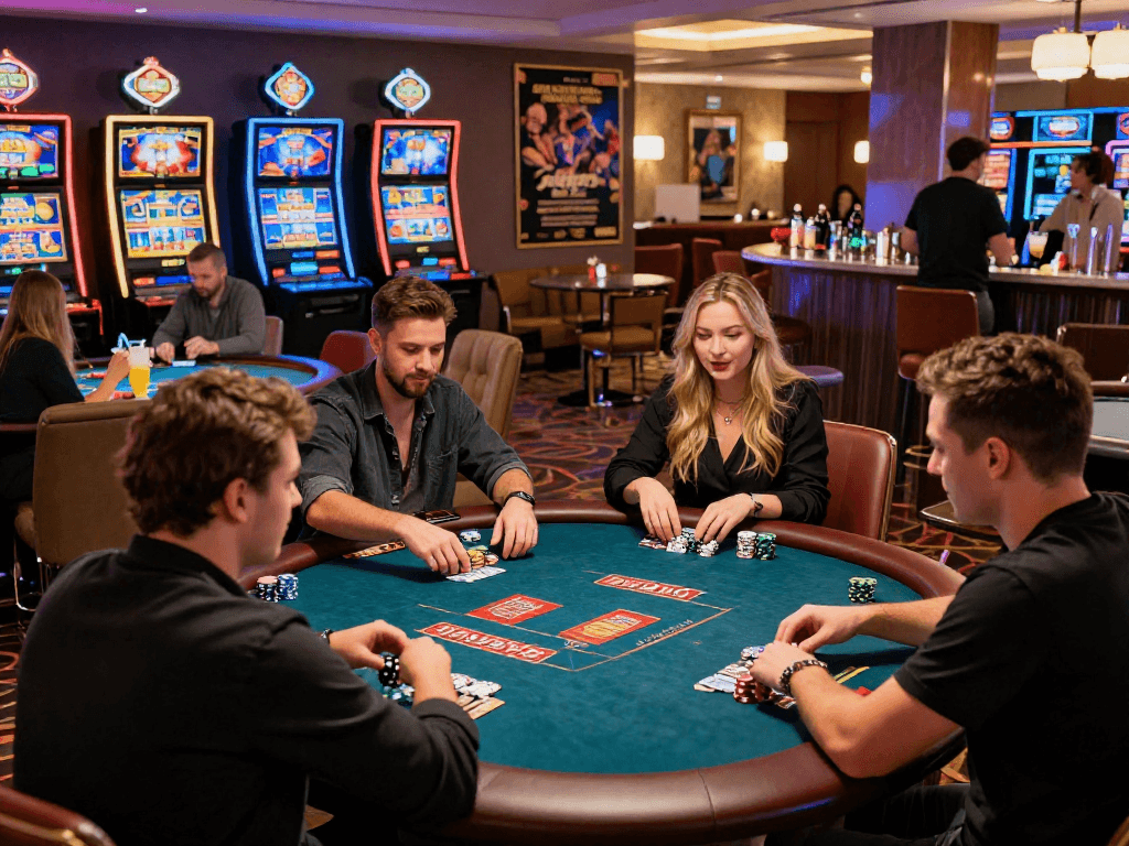 Engaged players enjoying diverse games at the best EU online casinos.