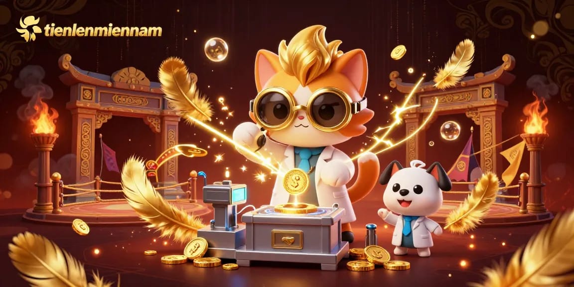 Engage with tienlenmiennam in a vibrant 3D casino battle scene, showcasing strategy and excitement.