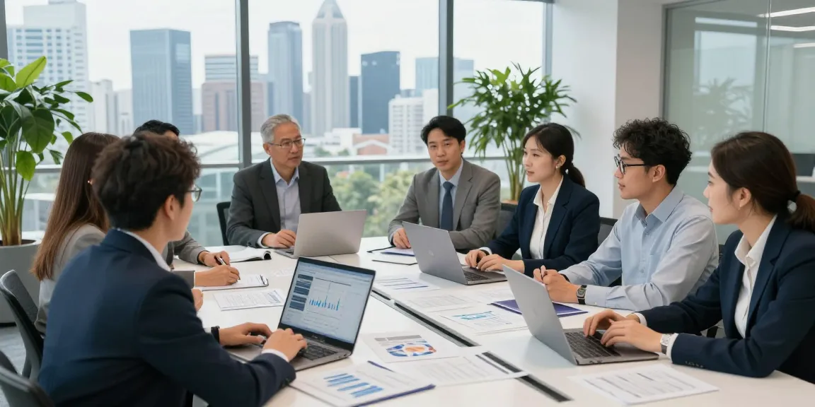 Team discussing CFO services Australia in a modern office setting.
