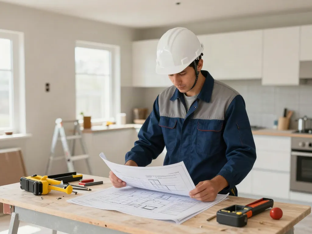 Trusted local contractor reviewing renovation plans at wish4d.