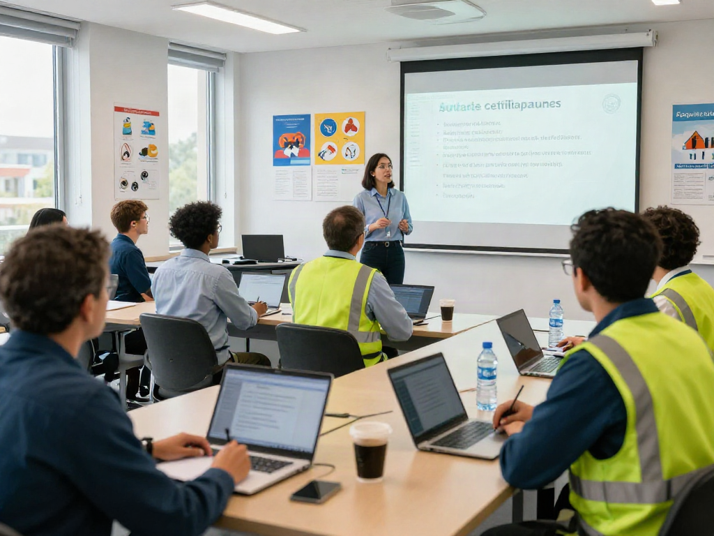 CSP Certification training session with engaged professionals learning from an expert instructor, emphasizing workplace safety education.