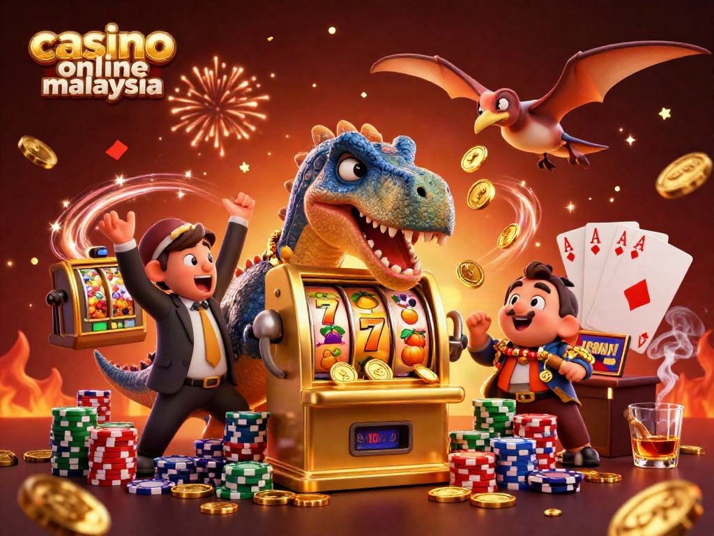 Experience excitement at casino online malaysia with vibrant coins, thrilling games, and animated characters.