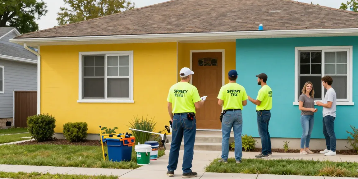 "Expert painters from Spray Tex Painting, your trusted local provider, enhancing community homes with quality and professional service."