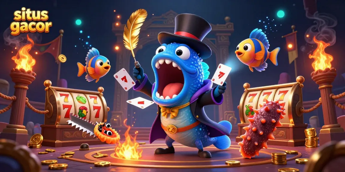 Engage with situs slot gacor in a magical casino scene featuring charismatic sea creatures.