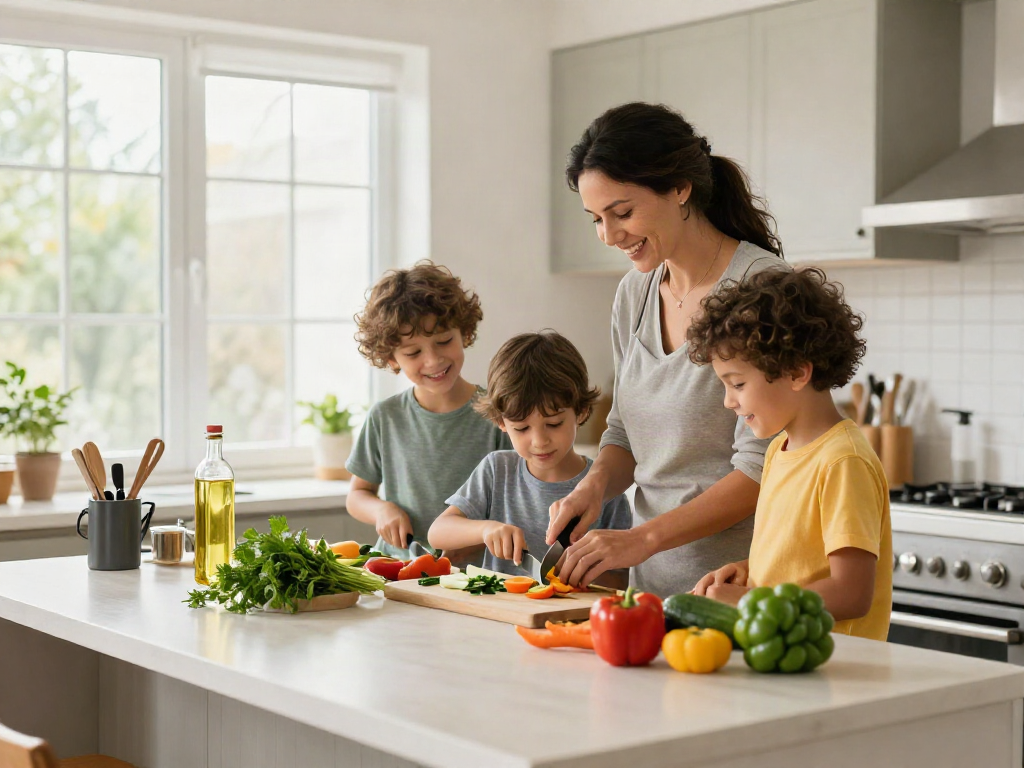 Memasak bersama di dapur cerah dengan minyak sehat dari https://merdeka123.info/ untuk menu lezat dan bergizi.