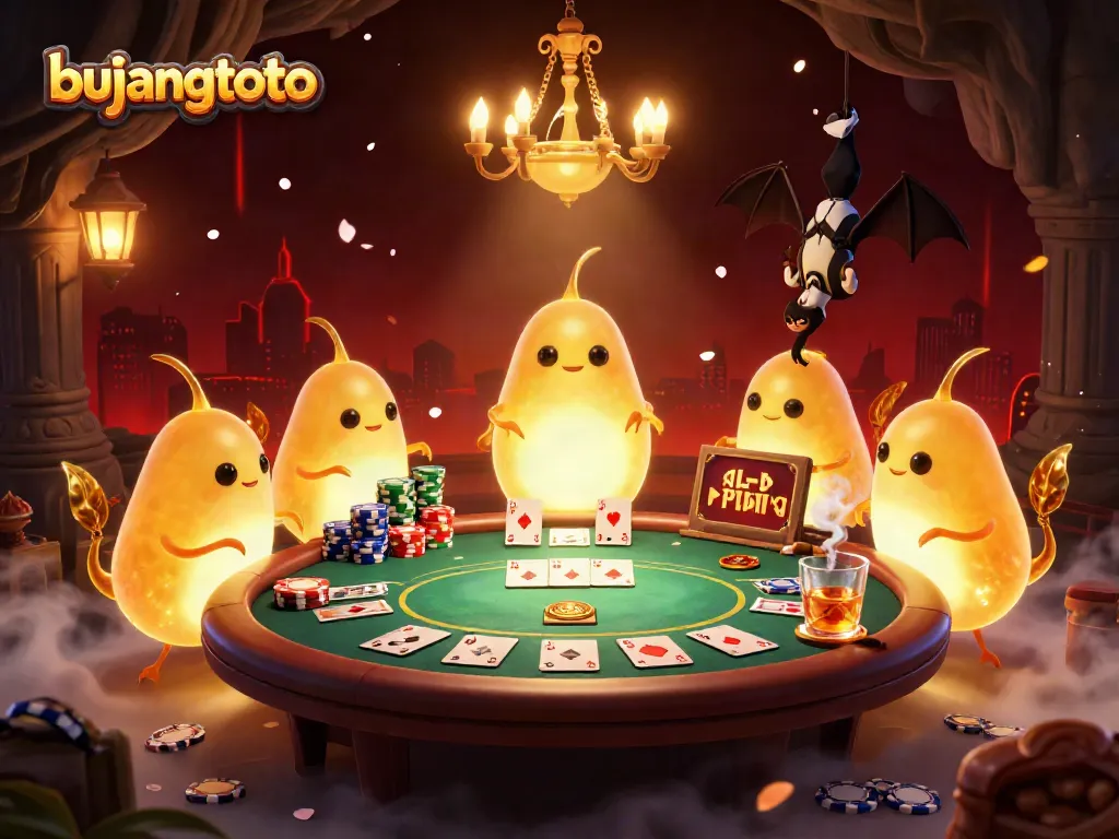 Experience the excitement of bujangtoto in a vibrant cave casino illuminated by glowing creatures.