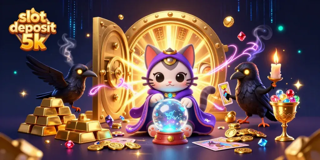 Spin big wins at the slot deposit 5k with mystical characters and treasure elements.