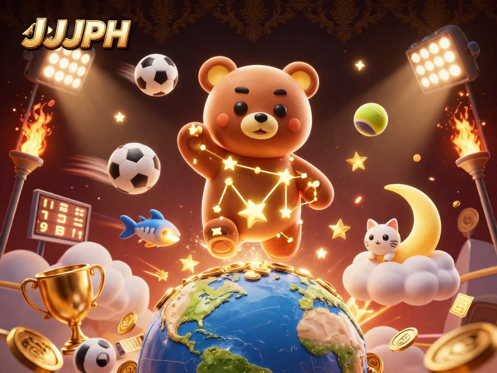 Engage in thrilling wins at JJJPH with dynamic sports elements and a magical night sky setting.