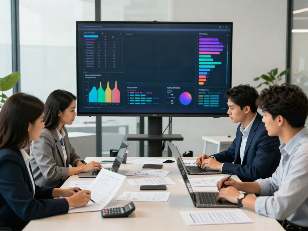 Accountant Blacktown team collaborating in a bright, modern office environment.