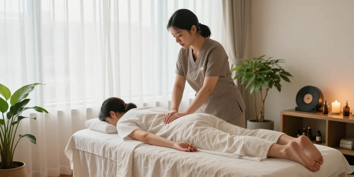 Relaxing 서울출장마사지 experience in tranquil wellness room with professional therapist