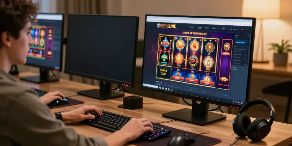 Engaging online gaming setup for ahha4d platform showcasing live games.