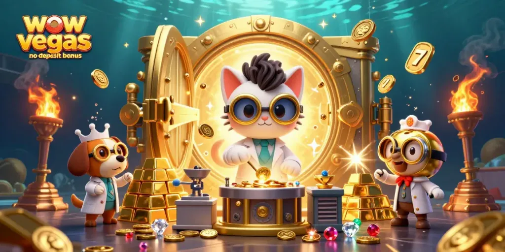 Play with the WOW Vegas no deposit bonus and enjoy a gold mine of fun in a vibrant casino scene.