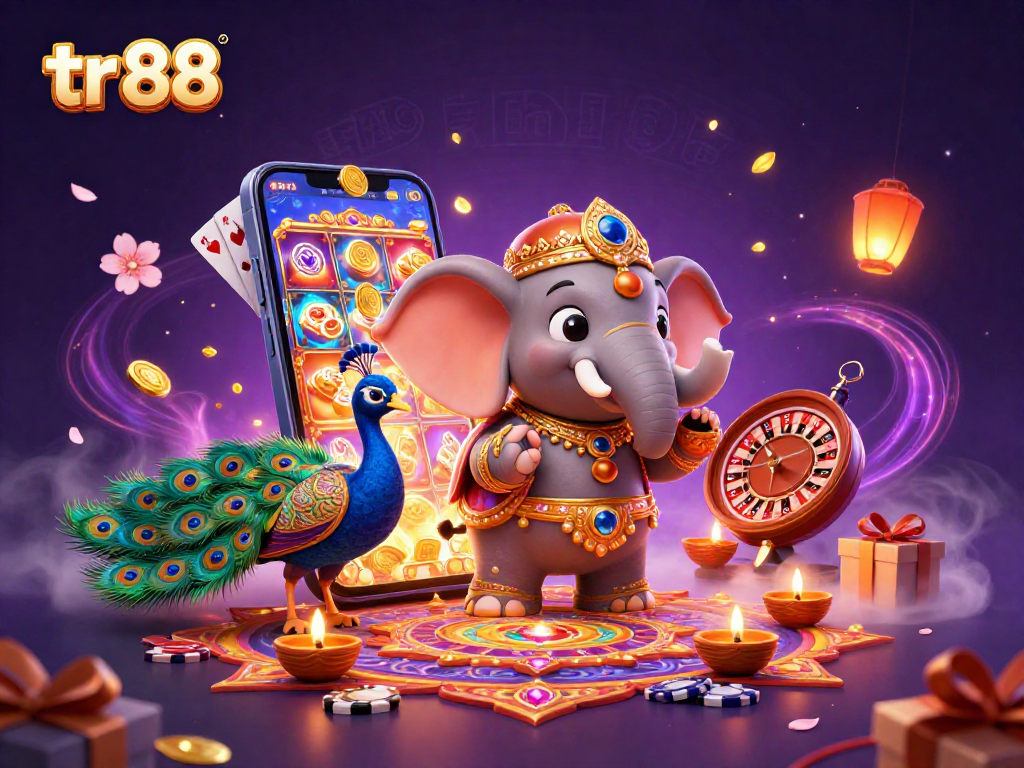 Spin to win at tr 88: a colorful casino scene with glowing slots and vibrant characters.