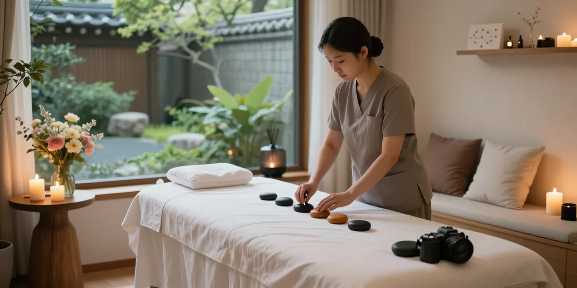 Relaxing 서울출장마사지 session in a serene spa environment with soft lighting and calming decor.
