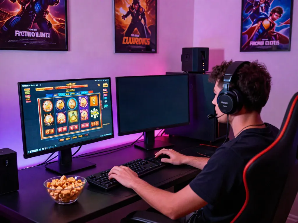 Player enjoying slot gacor games in a modern gaming setup