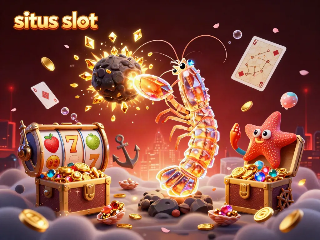 Experience the excitement of situs slot with vibrant 3D characters and dynamic slot elements exploding into riches.