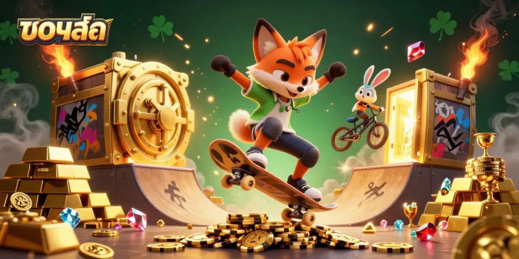 Experience live sports betting excitement with the vibrant illustration featuring a fox and rabbit in action.