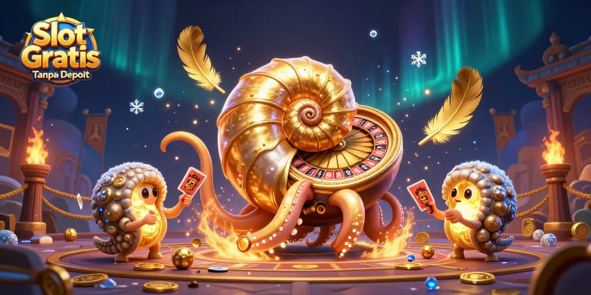 Spin to win big with Slot Gratis Tanpa Deposit, a vibrant 3D casino scene filled with action.