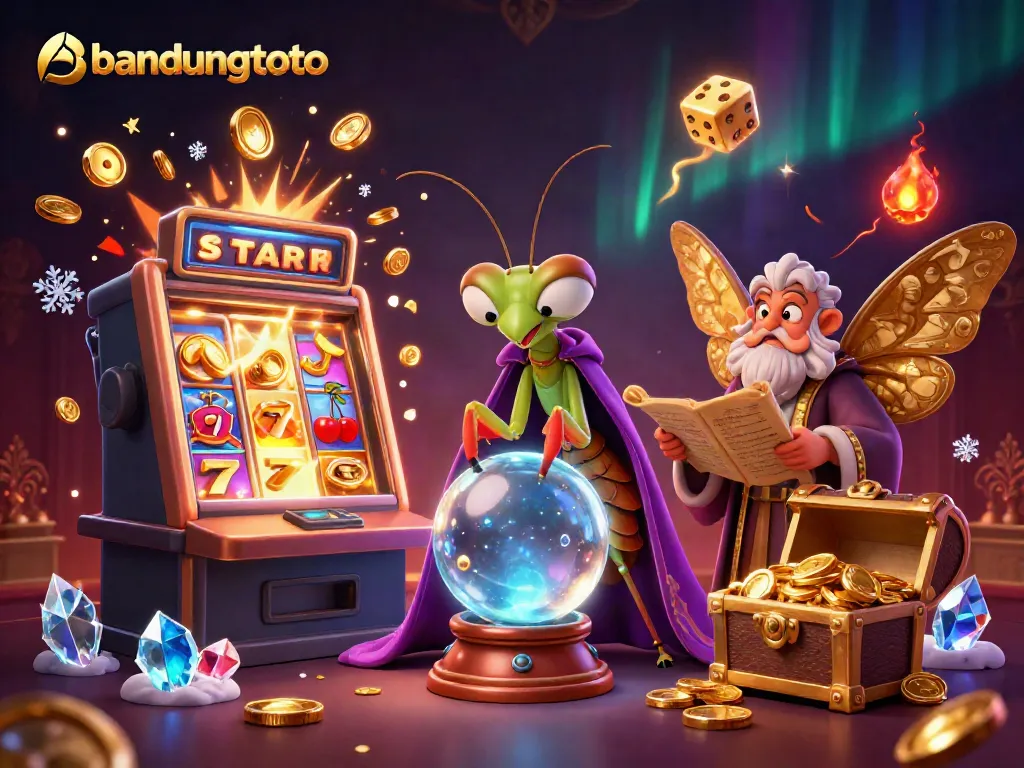 Experience the thrill of bandungtoto with a vibrant casino scene featuring mystical elements and slot games.