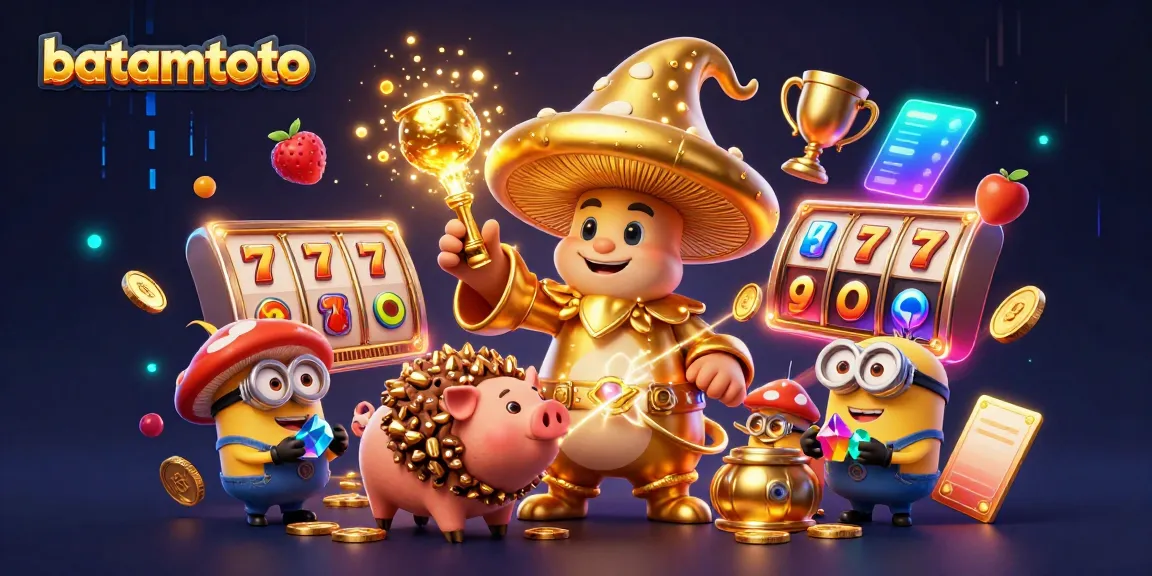 Permainan slot batamtoto yang menampilkan karakter kartun 3D dalam suasana kasino.