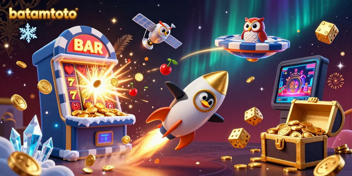 Engage in thrilling gameplay at batamtoto with a gold penguin and jackpot-inspired casino illustration.