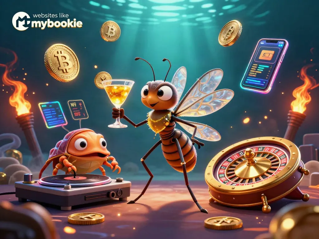 Engage with exciting gaming experiences at websites like mybookie, featuring vibrant casino mascots.