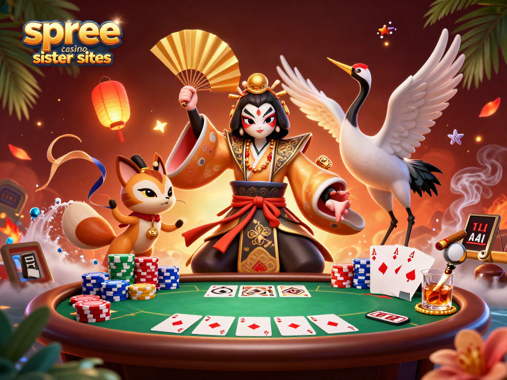 Experience the exciting action at spree casino sister sites with dynamic characters and vibrant casino elements.