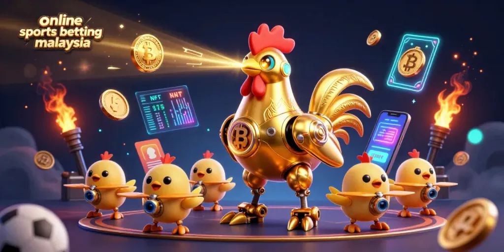 Bet on online sports betting Malaysia with vibrant characters in a dynamic arena showcasing exciting gaming elements.