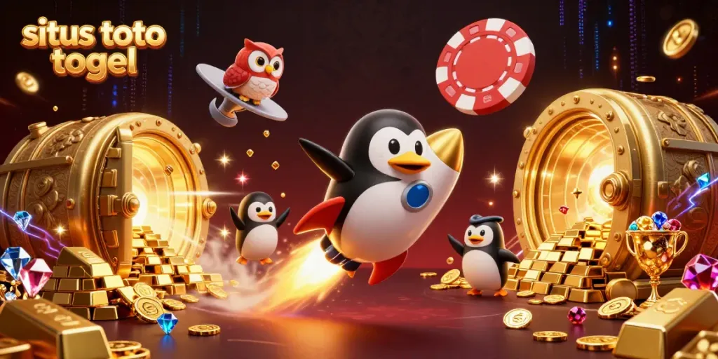 Experience high-stakes excitement with situs toto togel in this dynamic casino-themed illustration.