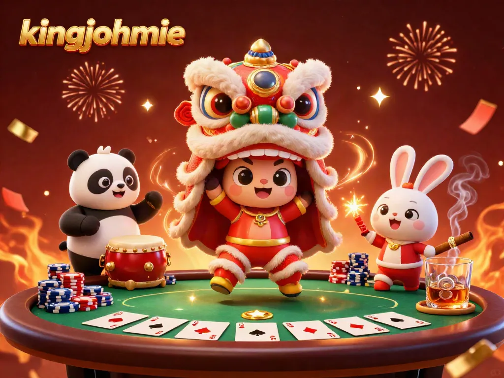 Engage in thrilling action at kingjohnnie casino featuring vibrant characters and poker elements.