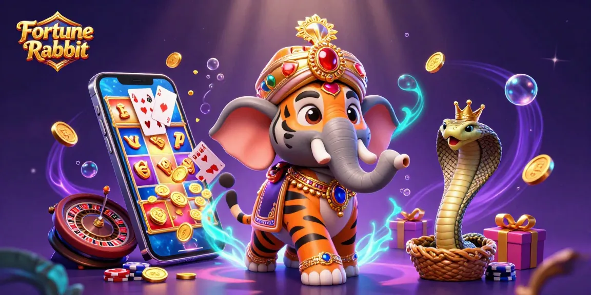 Spin the reels in the exciting Fortune Rabbit slot, surrounded by vibrant gaming elements.