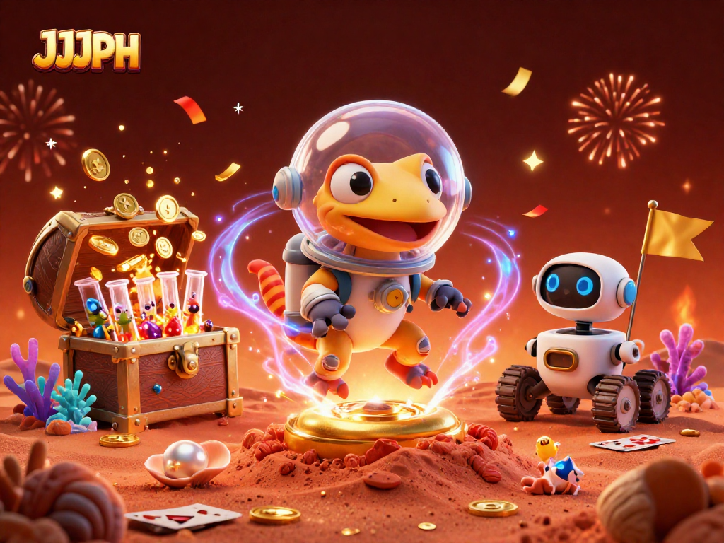 Join the Martian gecko and discover the golden rewards at JJJPH casino adventure.