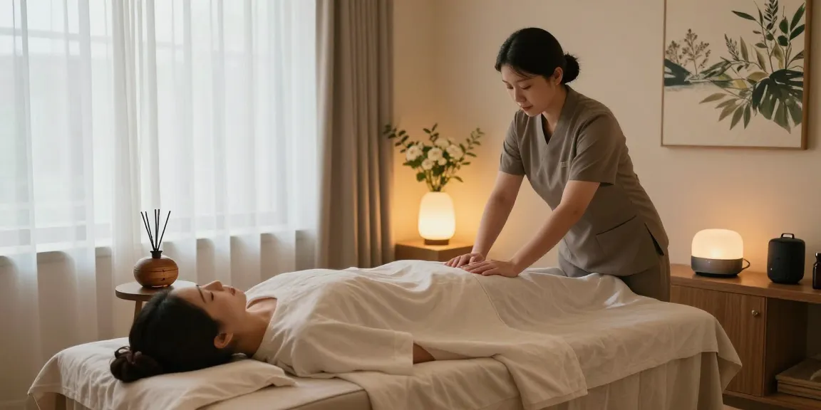 Rejuvenating 서울출장마사지 session in a tranquil wellness spa.