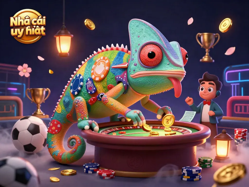 Engaging scene with Nhà cái uy tín showcasing vibrant sports betting elements and casino energy.