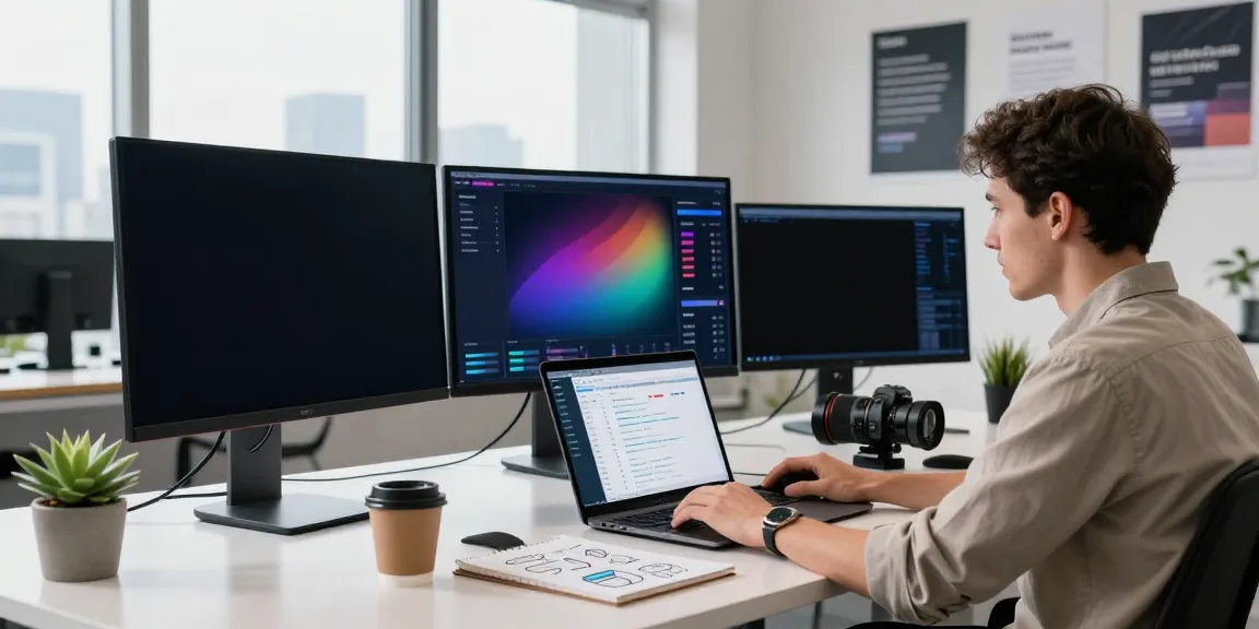 Data analyst using instant indexing tools in a modern workspace.