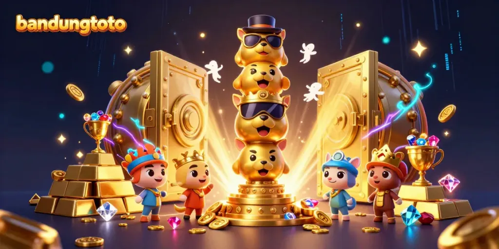 Experience thrilling action at bandungtoto with lively 3D casino characters and dynamic treasure elements.