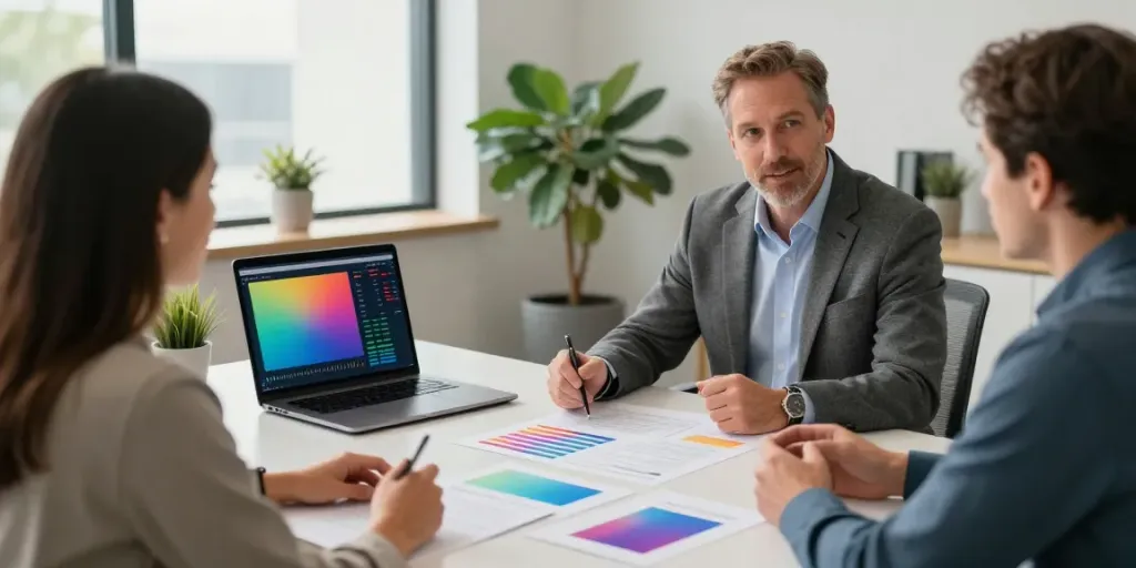 Ed Rempel advising clients in a modern office, showcasing financial strategies for success.