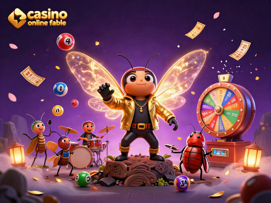 Gana en el casino online fiable con una imagen vibrante de personajes de juego y elementos de lotería.