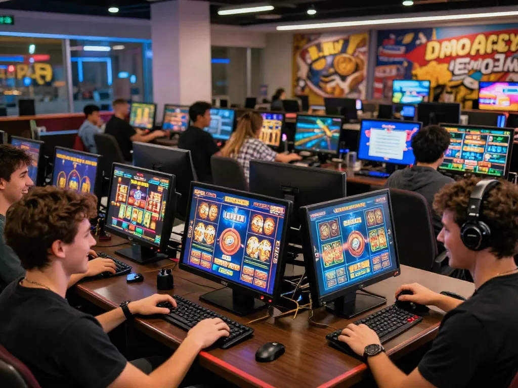 Exciting online gaming experience at DA88 with diverse players engaged in slot games.