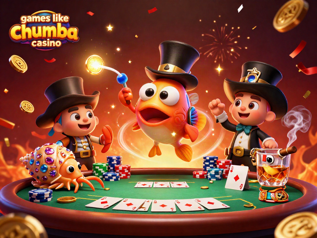 Play thrilling games like Chumba Casino with an immersive 3D casino scene full of exciting elements.