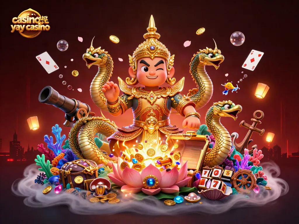 Spin to win at casinos like yay casino with this vibrant 3D illustration of guardians and gaming elements.
